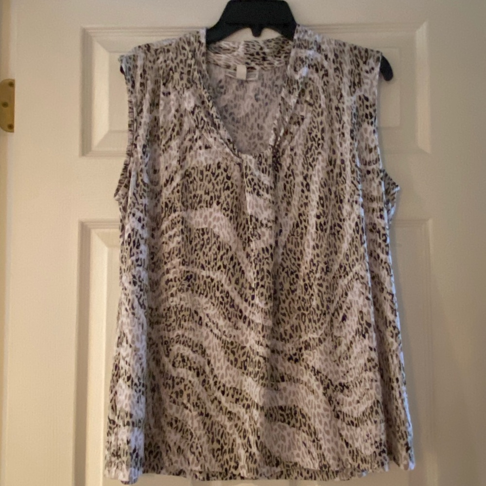 SALE! Dana Buchman Gray and White Blouse Tank Top